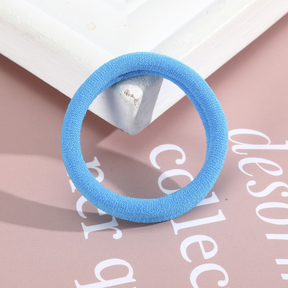 Set 50 dây buộc tóc Haimeikang cao su co giãn màu trơn phong cách Hàn Quốc