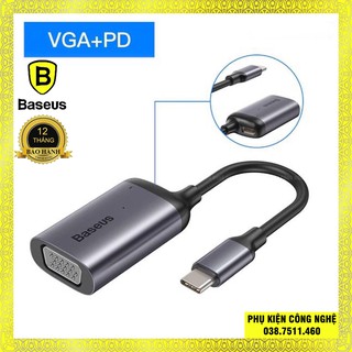 Bộ Hub chuyển đổi Baseus Type-C to VGA + Type-C to PD Convertor cho Smartphone/ iPad/ Laptop/ Macbook