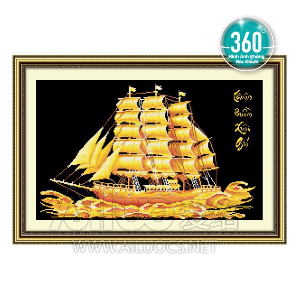 Tranh đính đá THUẬN BUỒM XUÔI GIÓ 77238 (76x50cm)