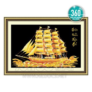 Tranh đính đá THUẬN BUỒM XUÔI GIÓ 76x50cm chưa đính 77238