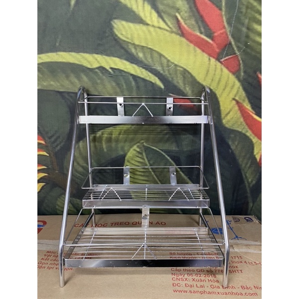 Kệ gia vị inox 3 tầng bậc thang [ Rẻ vô địch]