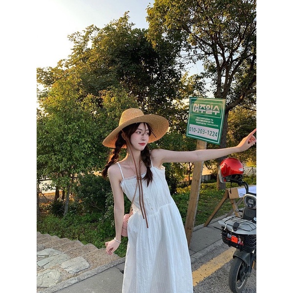 🤟🏻🤟🏻 VÁY HAI DÂY TRẮNG CHẤT ĐŨI HÀNG 2 lớp đẹp sp000051