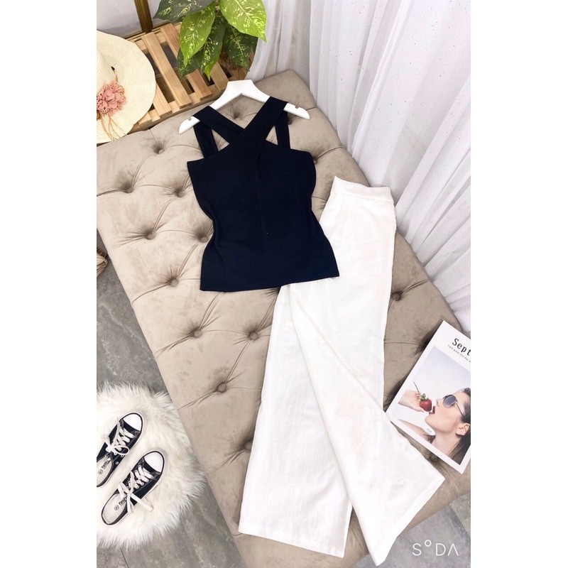 Sét Quần Xuông Trắng Mix Áo Yếm | BigBuy360 - bigbuy360.vn