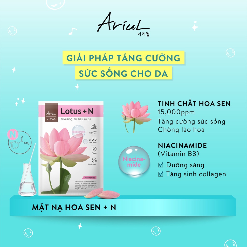 Combo 4 mặt nạ Ariul 7 Days Mask - Dưỡng da sáng mịn