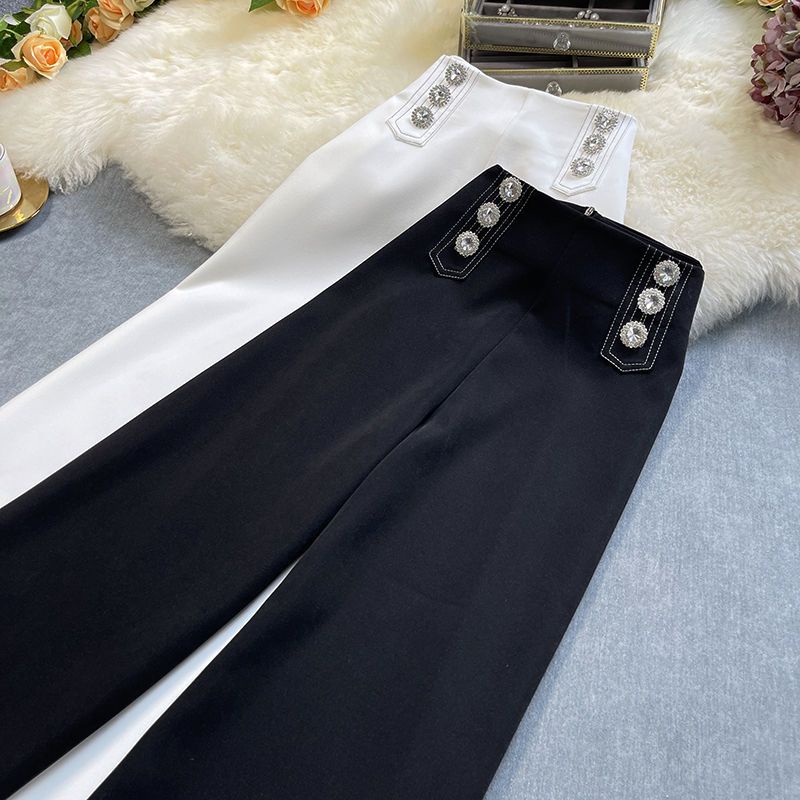 Quần Dài Lưng Cao Ống Rộng Thiết Kế Mới Năng Động Thời Trang Dành Cho Nữ