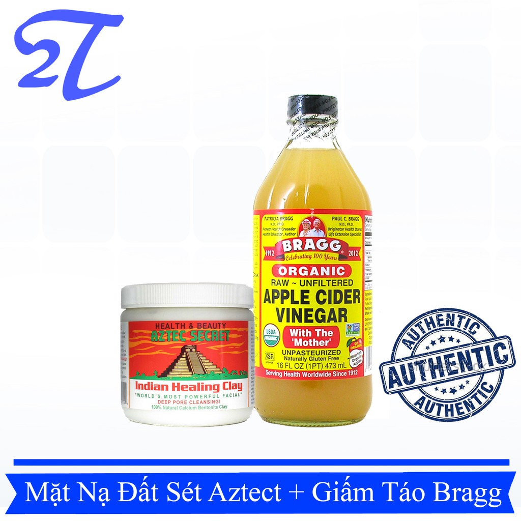 Mặt Nạ Đất Sét Aztec Secret Indian Healing Clay + Giấm Táo Bragg