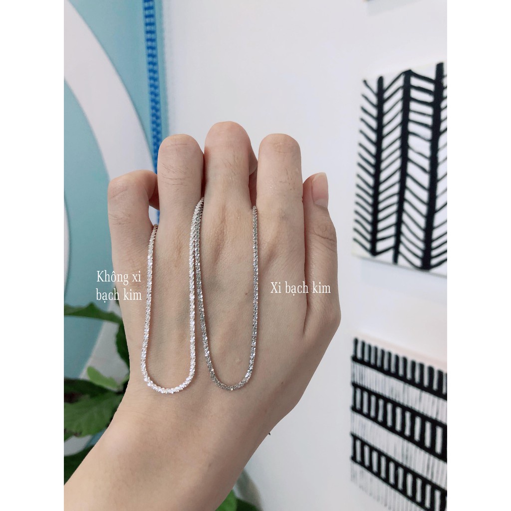 Dây chuyền chocker bạc 925 nữ sợi trơn xù lấp lánh Sparkling Choker độc đáo, xinh xẻo | HARMONY ACCESSORIES VC32