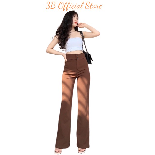 Quần ống Loe Cạp Cao 2 Cúc Dáng Dài Chất Vải Tuyết Mưa Loại 1 Không Nhăn Khống Bám Bụi | BigBuy360 - bigbuy360.vn
