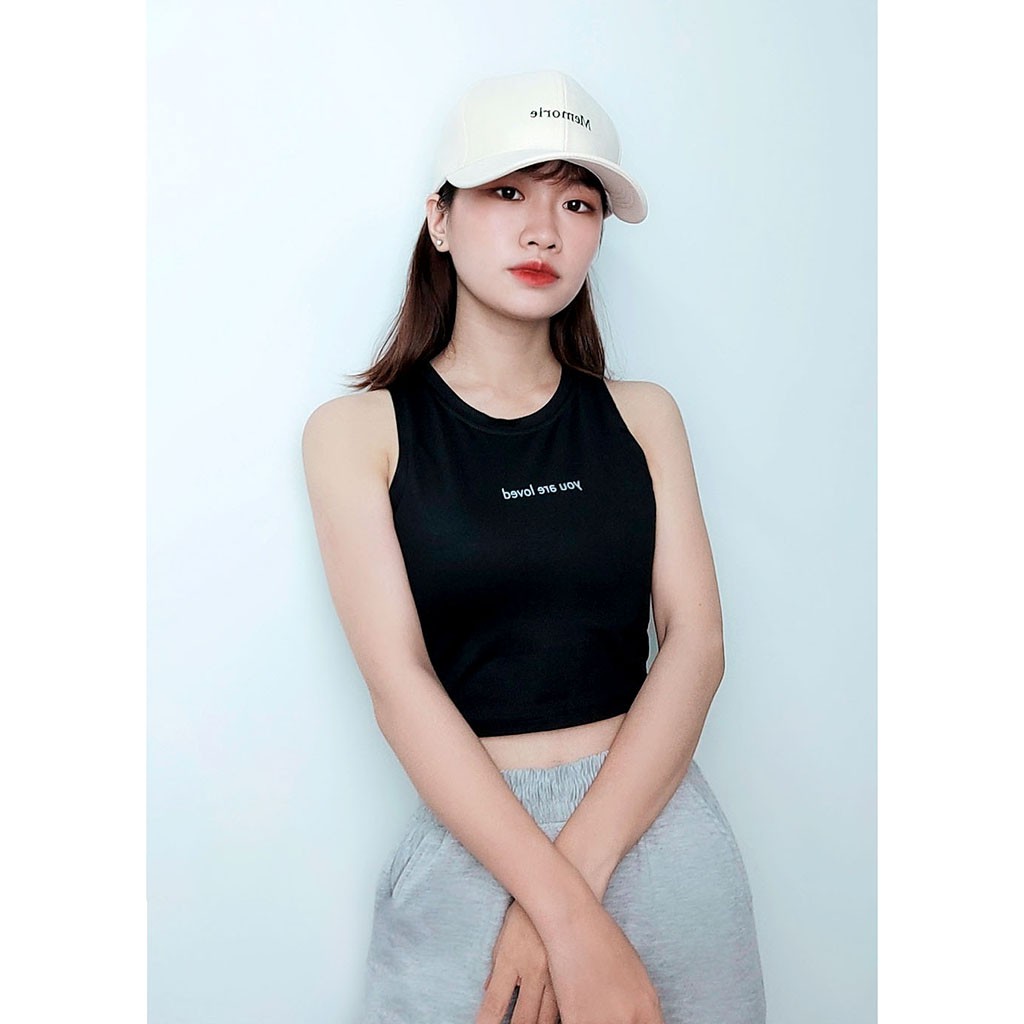 Áo thun ba lỗ croptop thời trang Miix màu đen - MI004