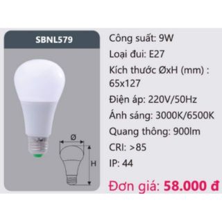 Bóng led Duhal SBNL579 9W/ bóng led bulb/Ánh sáng trắng 6500K