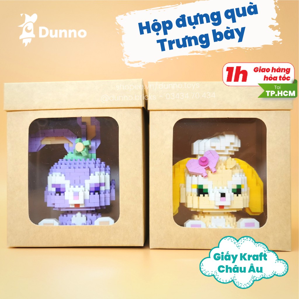 Hộp trưng bày, Hộp quà Nanoblocks Size dưới 12cm kraft Vintage Châu Âu 320gsm - size 12x10x10cm nắp rời