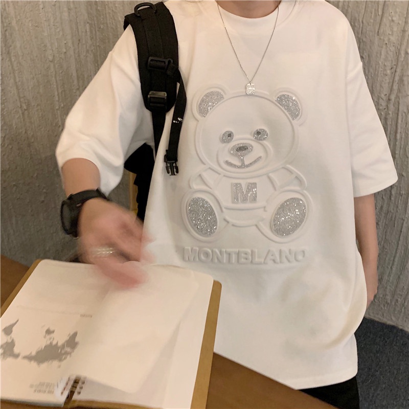 Áo Thun Ngắn Tay Họa Tiết Gấu Thời Trang Hàn Quốc