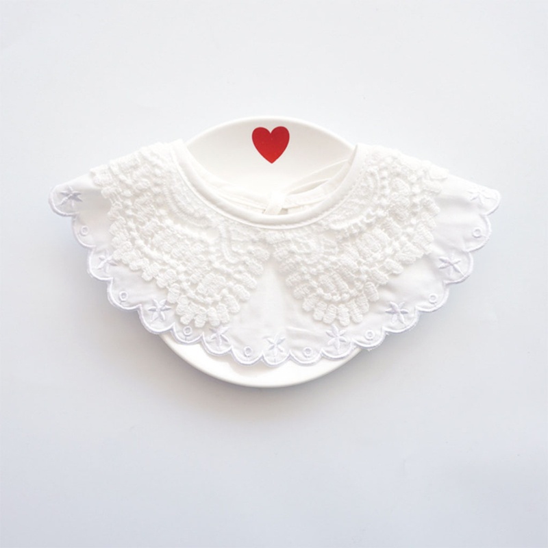 Khăn choàng cổ mini thêu ren thắt nơ xinh xắn cho bé gái tập đi