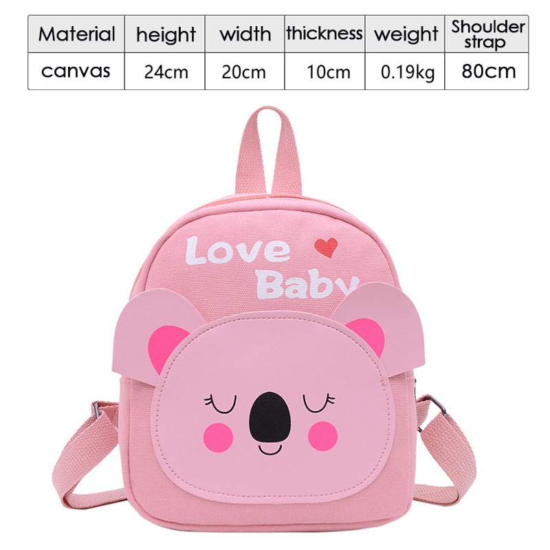 Ba Lô Canvas In Họa Tiết Hoạt Hình Có Dây Đeo Điều Chỉnh Được Cho Bé Trai Và Bé Gái Đi Học Du Lịch