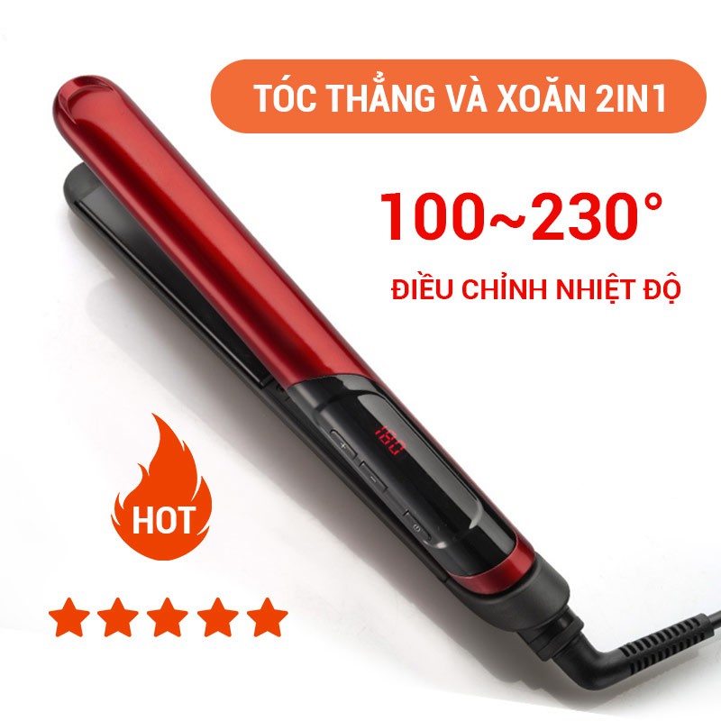 [HÀNG CÓ SẴN] Máy Uốn Duỗi Tóc 2in1 ST3300 Máy Là Tóc Điều Nhiệt Chuẩn Salon Siêu bền kẹp êm không rít tóc nóng nhanh