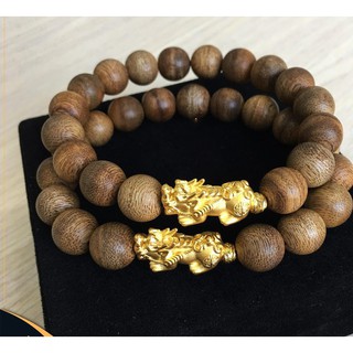 Vòng Tay Trầm Hương Mix Tỳ Hưu - Bảo Hành Mùi Thơm Vĩnh Viễn