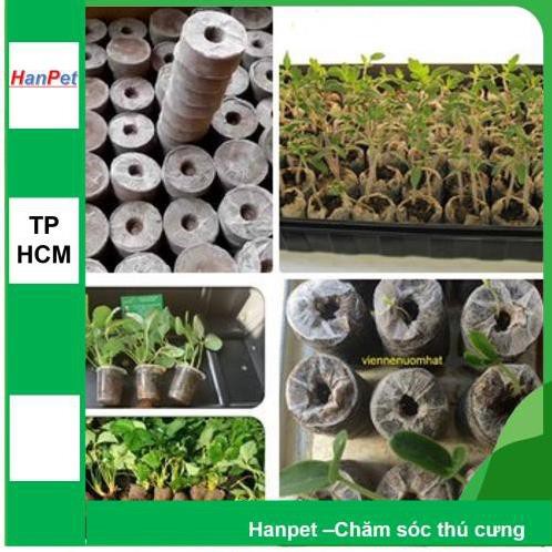 Hanpet.GV- Bộ 100 Viên nén xơ dừa dùng để ươm hạt các tác dụng kích thích nảy mầm