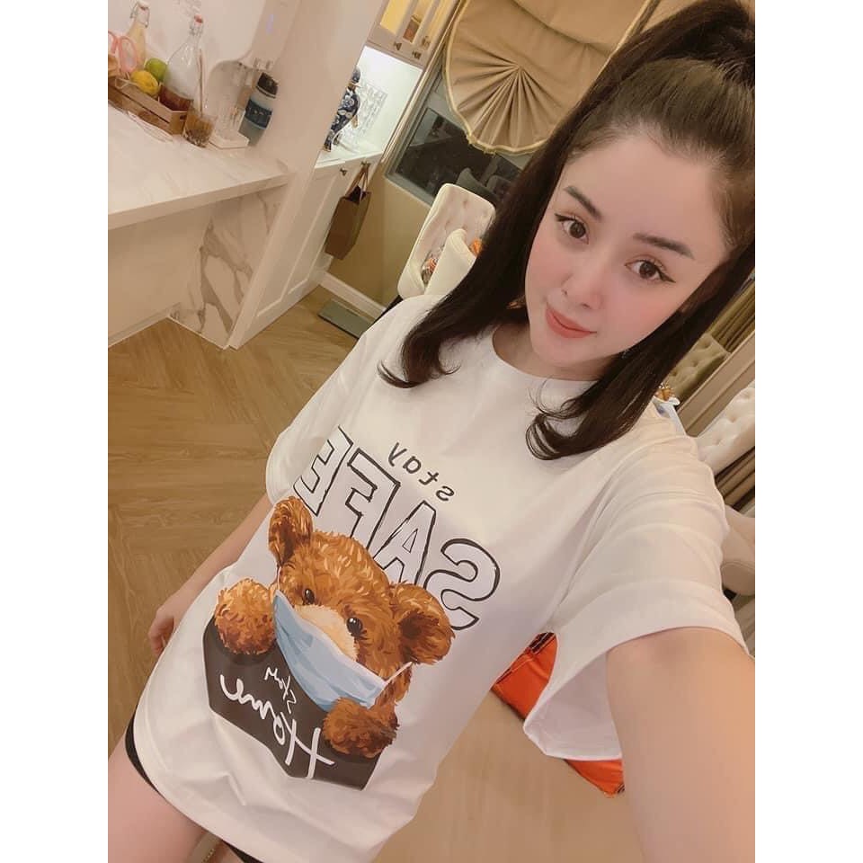 Áo Thun Tay Lỡ Gấu Safe Phòng Dịch Siêu Đẹp CAMNHUNG Áo Thun Nam Nữ Unisex Hot Hit