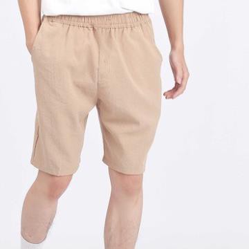 Quần sooc vải đũi nam, quần ngắn nam đũi lưng thun có chun cao cấp màu trắng đen mặc mùa hè thoải mái