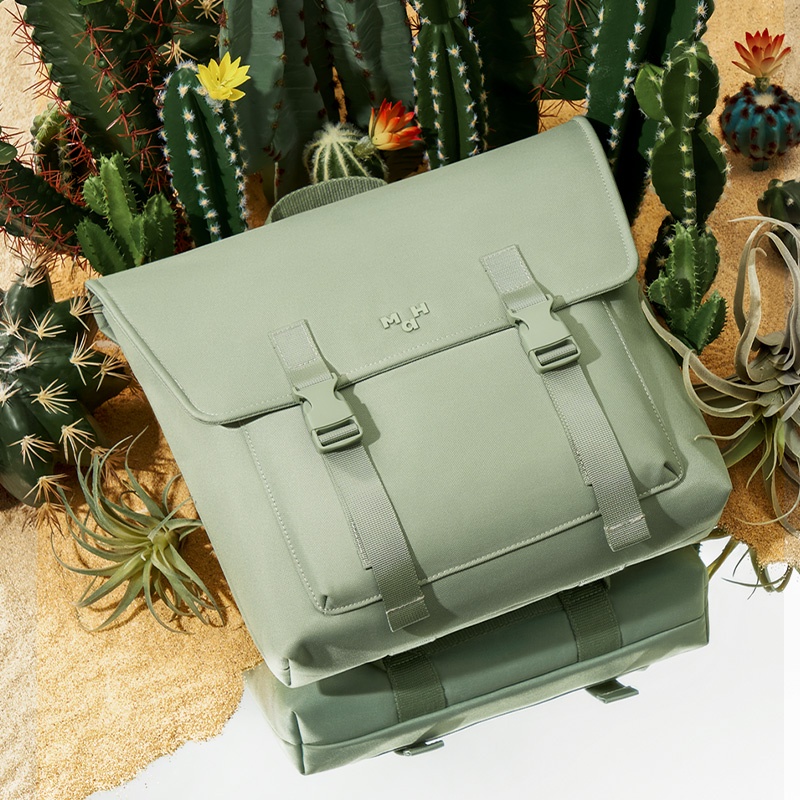 MAH OLI Ba lô máy tính xách tay dành cho nữ thiết kế nguyên bản màu xanh lá cây xương rồng