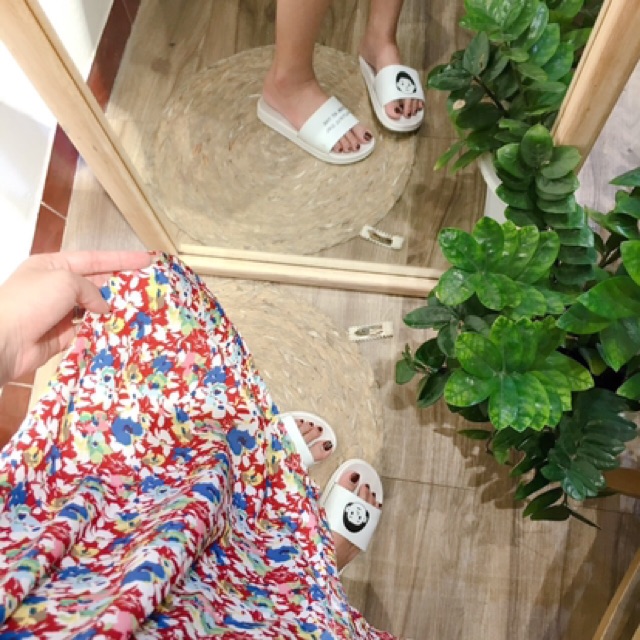 Đầm Hoa Nhí Pha Cổ Bèo Dáng Xoè Nhẹ Siêu Xinh, Váy Xoè Hoa Nhí Cao Cấp