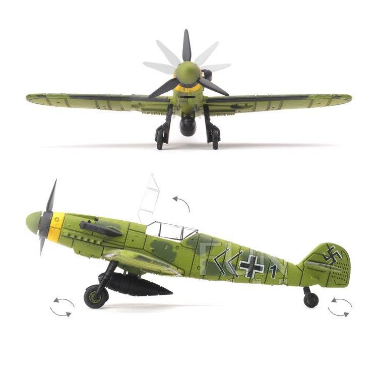 Đồ chơi mô hình máy bay tiêm kích Messerschmitt BF-109 Đức trong thế chiến 2, Mô hình lắp ráp 4D nhựa tỷ lệ 1:48