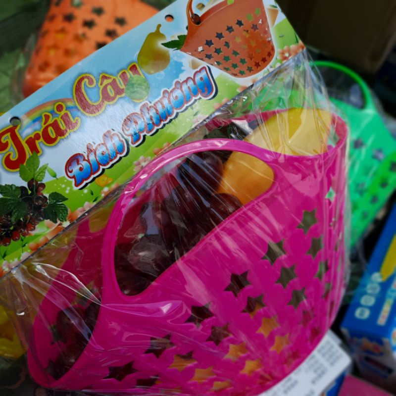 Giỏ trái cây mini đồ chơi đầu hàng bé gái hàng Việt Nam nhựa đẹp