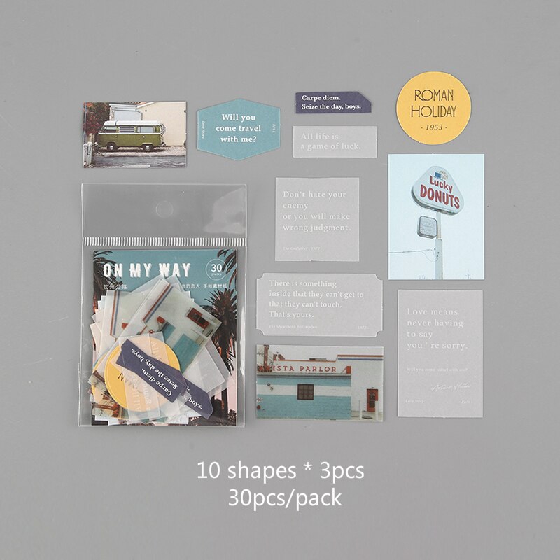 Set 30 thẻ LOMO Mr.paper bìa cứng phong cách chữ Instagram dùng trang trí nhật ký/sách ảnh