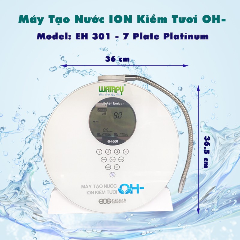 Máy Tạo Nước Ion Kiềm Tươi OH- EH301 Có Đế Đặt Bàn Không Khoan Tường Với 9 Độ PH Uống Được Cho Cả Người Lớn Và Trẻ Em