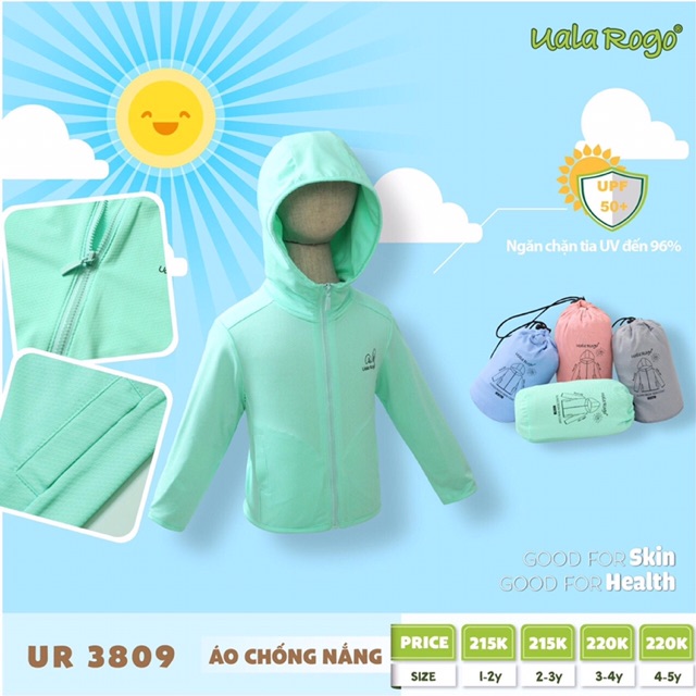 Áo chống nắng UALA ROGO (1y-5y) lên size