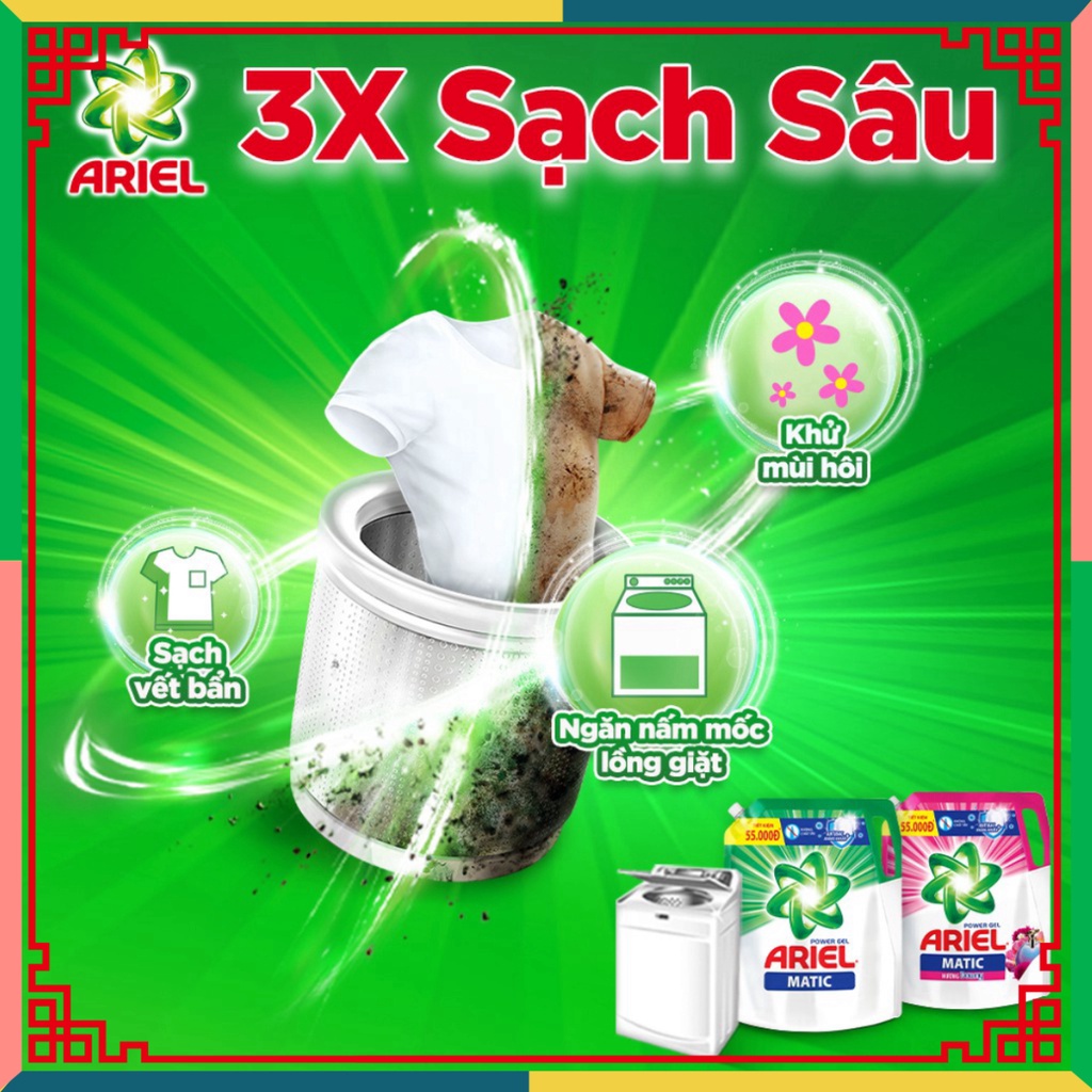 Combo 2 túi nước giặt Ariel Matic 2.1kg - 2.3kg ( Đại lý Ngọc Toản)