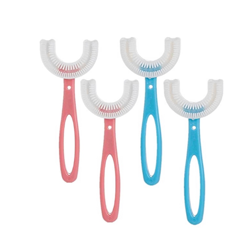 2 / 4 Bàn Chải Đánh Răng Silicone Hình Chữ U Cho Bé 0-12 Tuổi