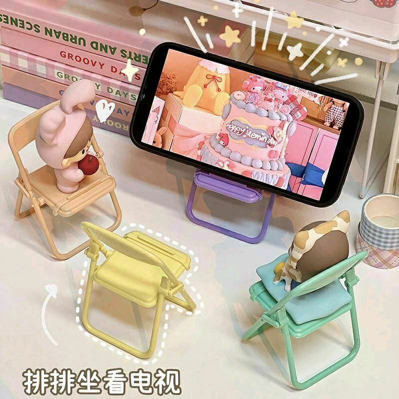 Giá Đỡ Điện Thoại Để Bàn Gấp Gọn tiện lợi Hình Chiếc Ghế Xinh Sắn Màu Pastel