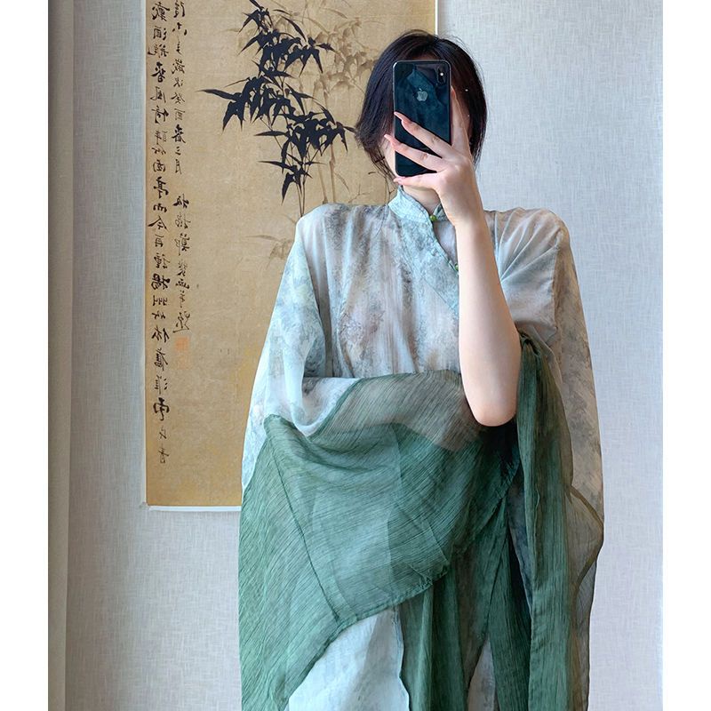 Đầm Dáng Rộng Phong Cách Trung Hoa Cổ Điển Thời Trang Mùa Thu Mới 2022