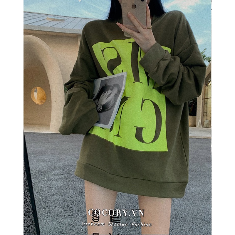 Áo Sweater Tay Dài Dáng Rộng In Chữ Cá Tính Thời Trang Mùa Thu Cho Nữ | BigBuy360 - bigbuy360.vn