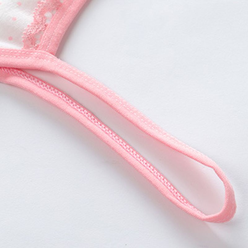 Áo Ngực Cotton Cổ Chữ U Phối Ren Họa Tiết Chấm Bi Màu Sắc Ngọt Ngào Thoáng Khí Thời Trang Cho Nữ