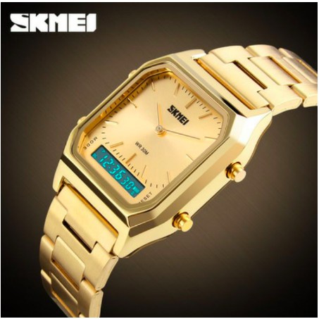 Đồng Hồ Nam Nữ Kim-Điện Tử SKMEI 1220 Dual Time Chính Hãng