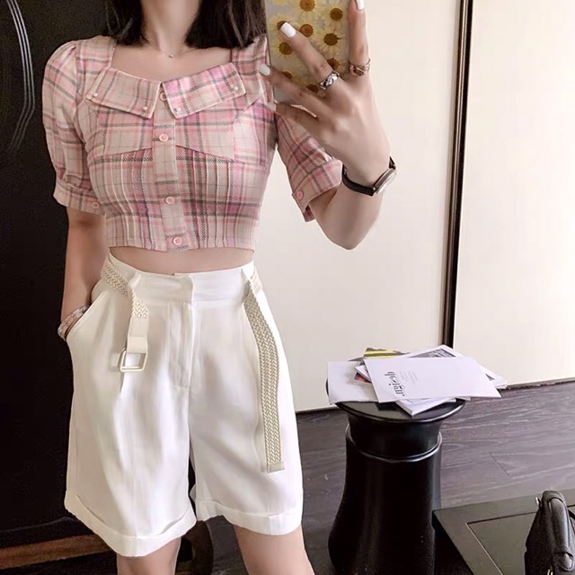 Quần short culottes gấp ống ulzzang styleHàng Quảng Châu Cao Cấp