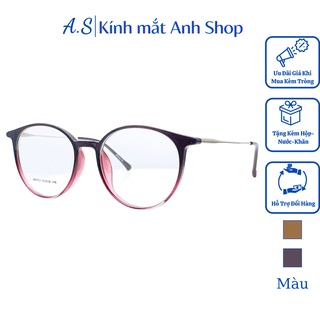 Gọng kính tròn to thanh mảnh chất liệu nhựa kết hợp kim loại 00151