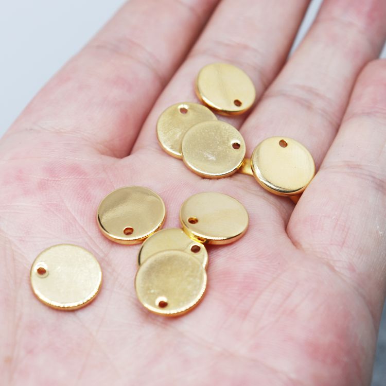Đĩa Tròn Mạ Vàng 18k Làm Trang Sức Thủ Công