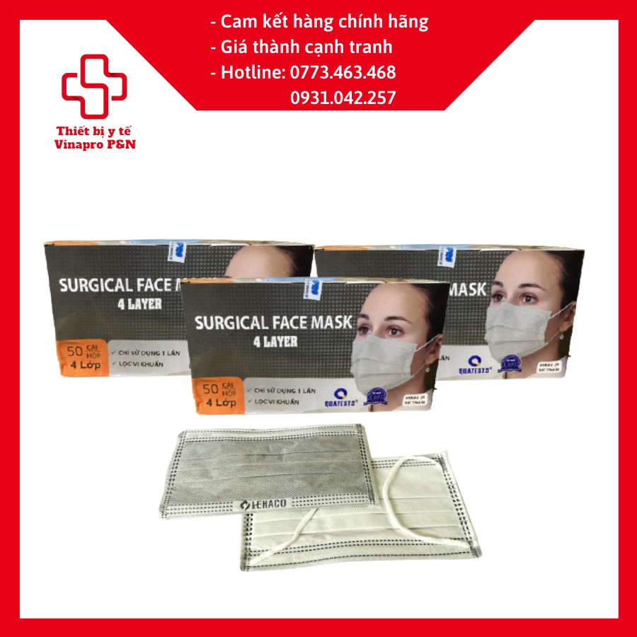 Khẩu trang than hoạt tính Vinapro (Hàng chính hãng - 4 lớp)