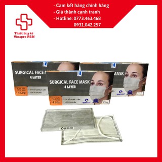 Khẩu trang than hoạt tính Vinapro (Hàng chính hãng - 4 lớp)