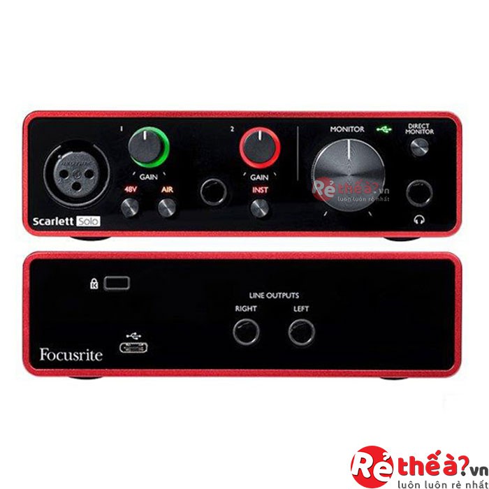 Soundcard Thu âm Focusrite SOLO Gen 3 ⚡ BẢO HÀNH 1 NĂM ⚡Sound Card Âm Thanh Thu Âm Phòng Thu Hát Livestream Karaoke