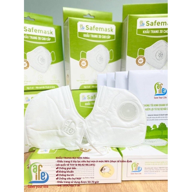 (Tặng 🎁) Khẩu trang lọc bụi mịn N95+ N96+ Safelife