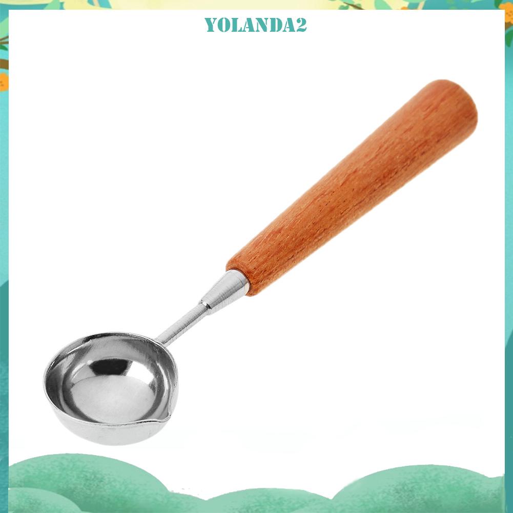 Muỗng múc sáp niêm phong tay cầm gỗ chống nóng phong cách vintage