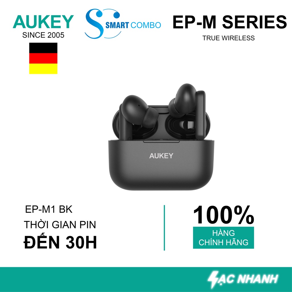 Tai Nghe True Wireless AUKEY EP-M1 Bluetooth 5.0 - Chống nước - Hàng chính hãng