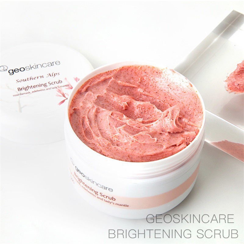 New Zealand Geoskincare Brightening Scrub Face & Body 250g New Zealand New Zealand Mystery White Skin Tẩy tế bào chết Pink Tẩy tế bào chết