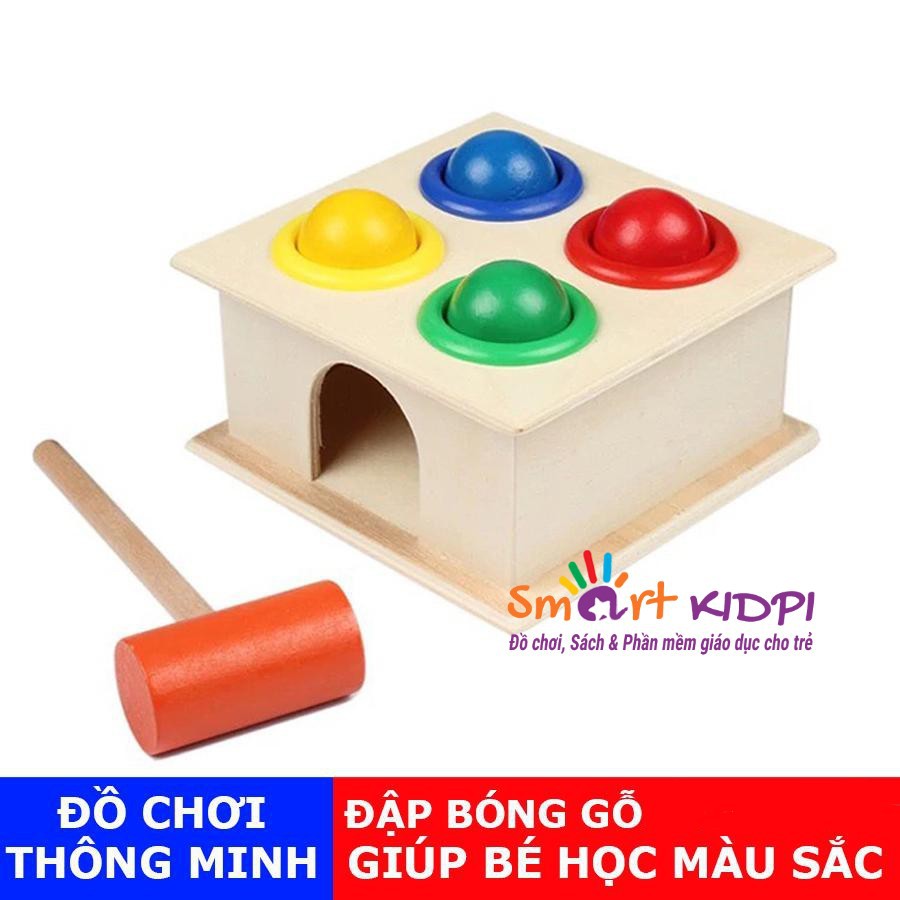 Đồ chơi GỖ Hộp đập bóng luyện tay Montessori