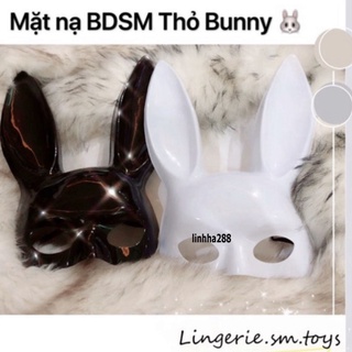 [hàng về) Mặt nạ BDSM thỏ Bunny-♥Mặt nạ hóa trang Halloween hình thỏ tai dài trắng/đen