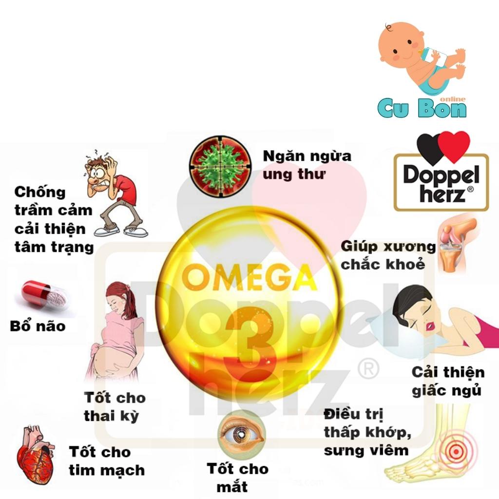 Dầu cá Omega 3 Doppelherz seefischol 1000mg + vitamin E bổ mắt đẹp da của Đức
